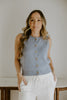 Rolled Hem Sleeveless Vest - Blue