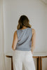Rolled Hem Sleeveless Vest - Blue