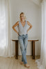 Thin Stripe Vest Blue and White