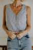 Thin Stripe Vest Blue and White