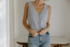 Thin Stripe Vest Blue and White