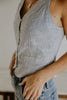Thin Stripe Vest Blue and White
