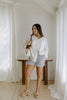 Linen Shirt with Cargo Pocket - White