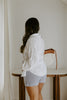 Linen Shirt with Cargo Pocket - White