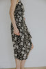 Printed Faux Wrap Midi - Black