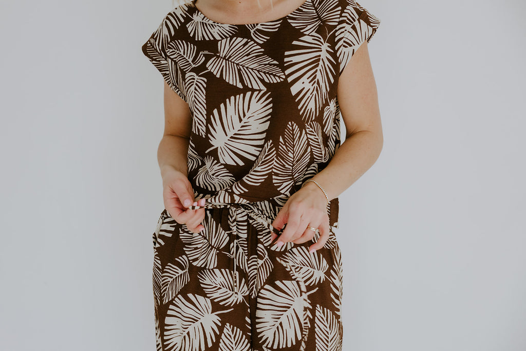 Resort Print Two Piece Set - Brown