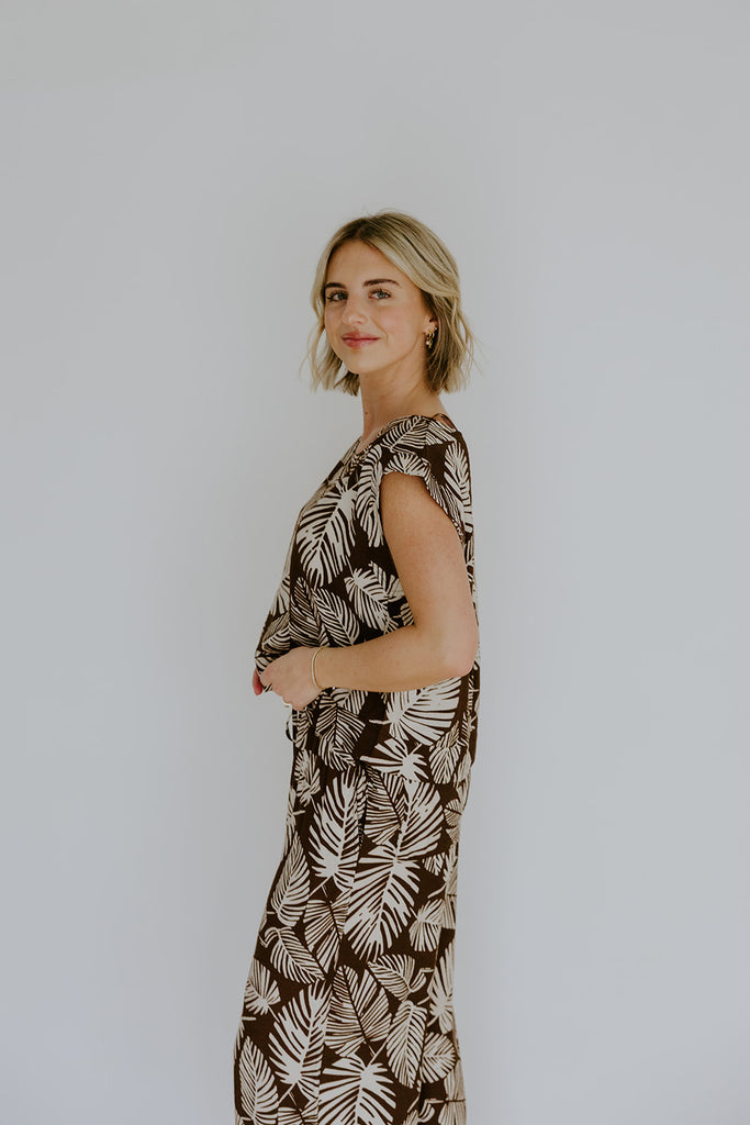 Resort Print Two Piece Set - Brown