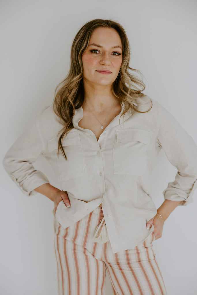 Classic Linen Button Up - Natural