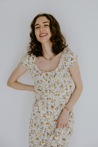 Maxi Floral Dress - Blush Rose