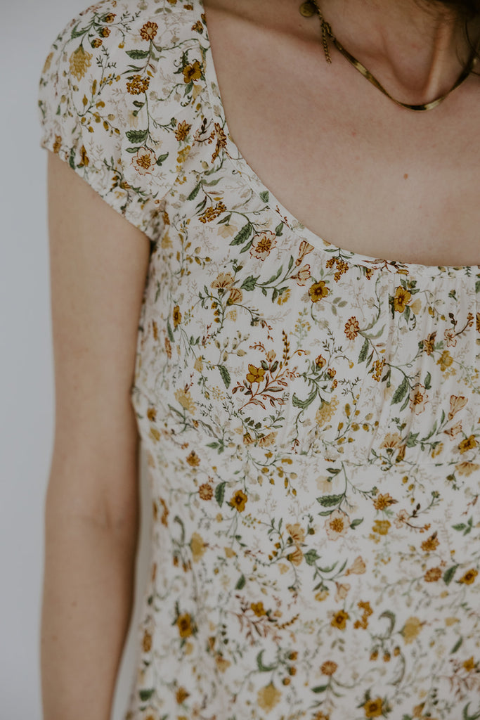 Floral Midi Dress - Yellow