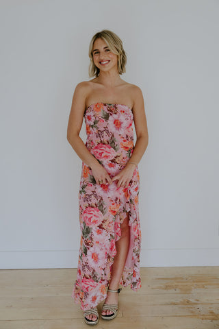 Maxi Floral Dress - Blush Rose