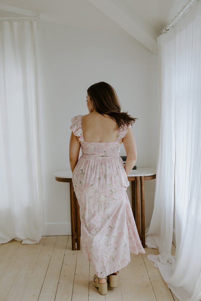 Corset Floral Dress - Pink