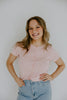 Scalloped Short Sleeve Cardi - Pink