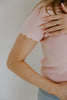 Scalloped Short Sleeve Cardi - Pink