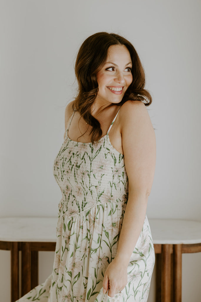 Floral Smocked Spaghetti Strap Sundress