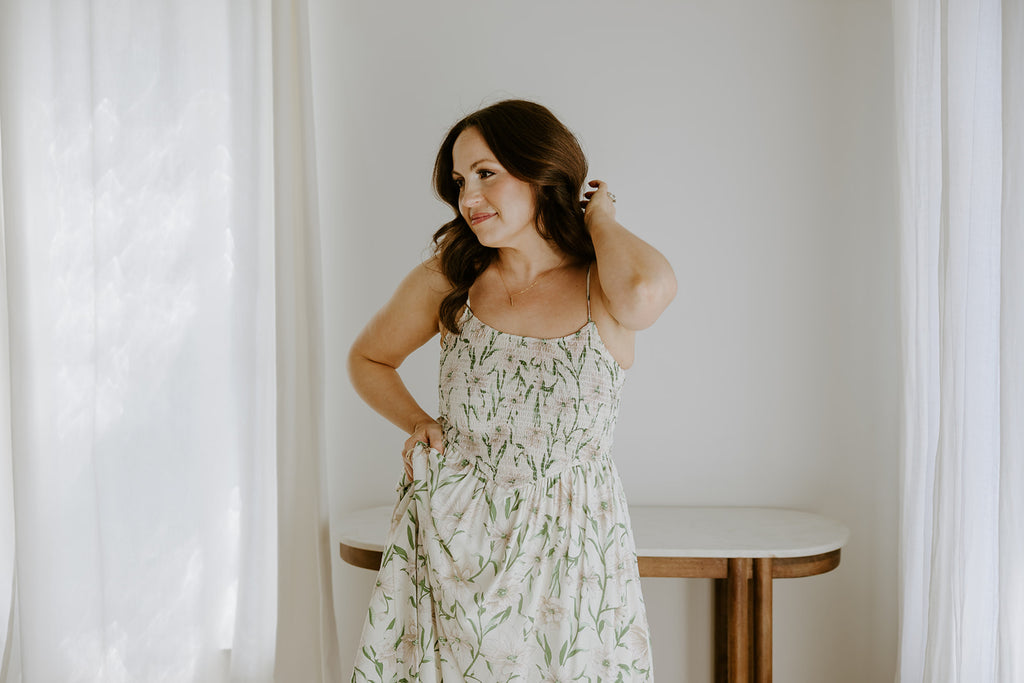 Floral Smocked Spaghetti Strap Sundress