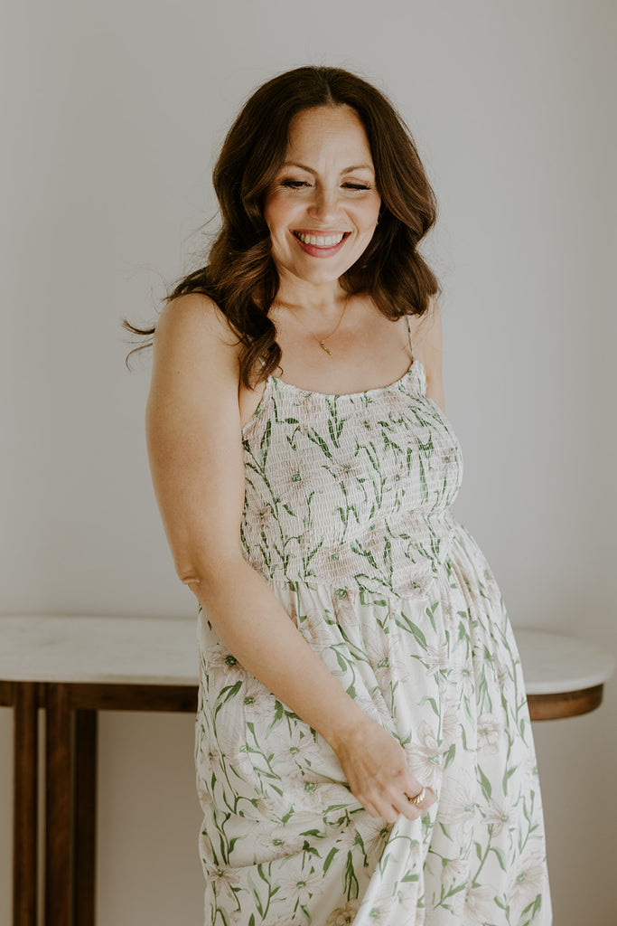 Floral Smocked Spaghetti Strap Sundress