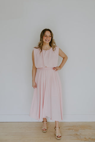 Maxi Floral Dress - Blush Rose