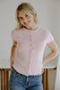Short Sleeve Classic Cardigan - Pink