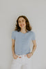 Scalloped Short Sleeve Cardi - Blue