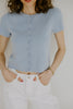 Scalloped Short Sleeve Cardi - Blue