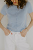 Scalloped Short Sleeve Cardi - Blue