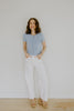 Scalloped Short Sleeve Cardi - Blue