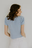 Scalloped Short Sleeve Cardi - Blue