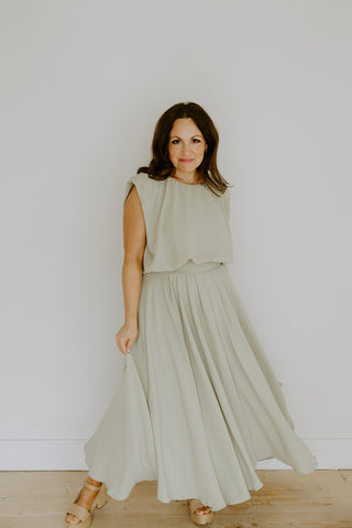 Maxi Floral Dress - Blush Rose