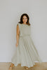Bubble Top & Flowy Midi Skirt Set - Olive