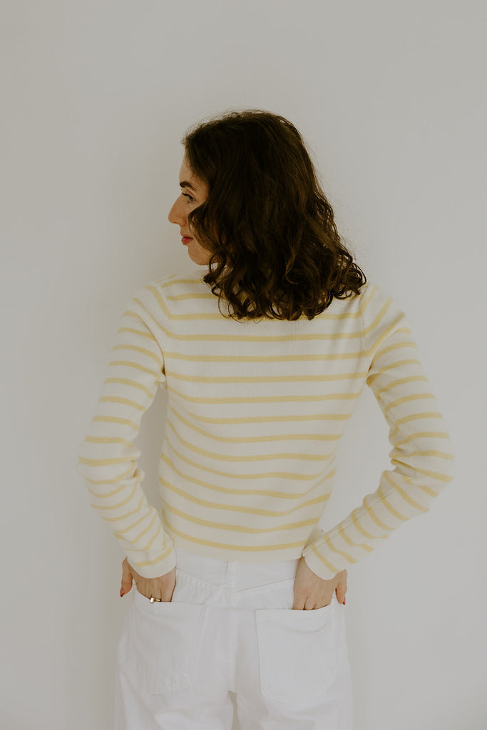 Striped Classic Cardi - Yellow