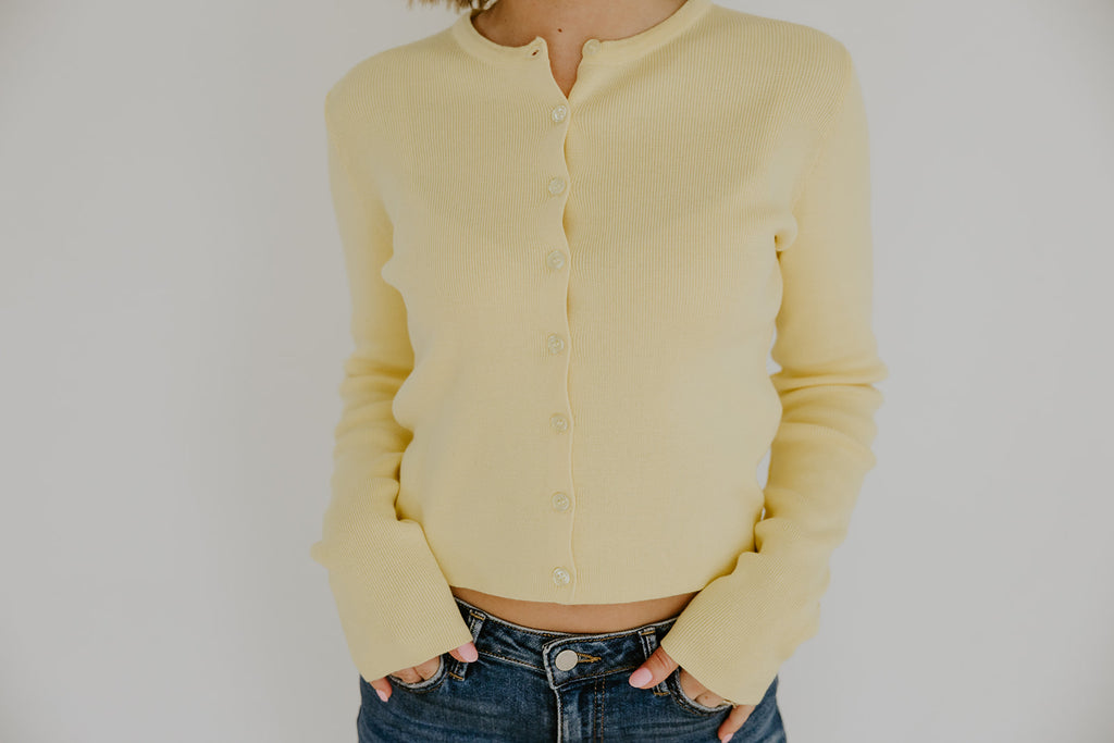 Classic and Simple Cardi - Yellow