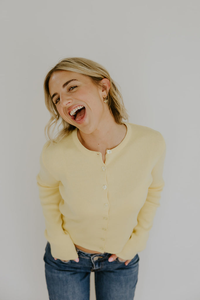 Classic and Simple Cardi - Yellow