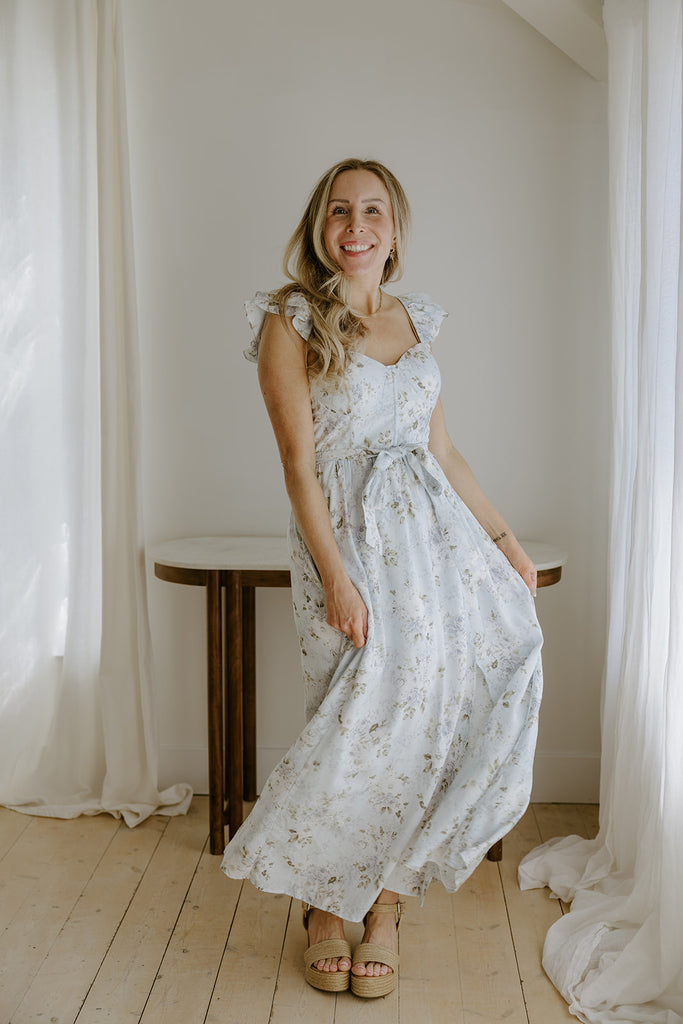 Corset Floral Dress - Blue
