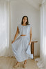 Bubble Top & Flowy Midi Skirt Set - Blue
