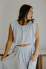 Bubble Top & Flowy Midi Skirt Set - Blue