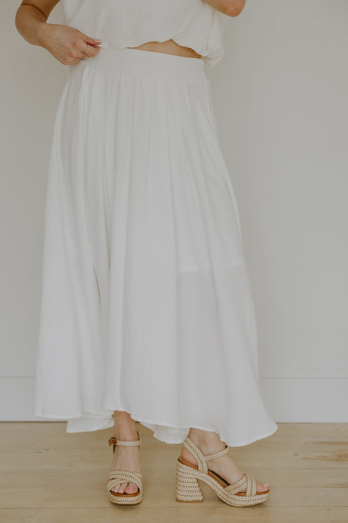 Bubble Top & Skirt Set - White