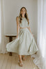 Bubble Top & Flowy Midi Skirt Set - Olive