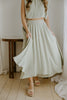 Bubble Top & Flowy Midi Skirt Set - Olive