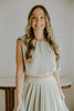 Bubble Top & Flowy Midi Skirt Set - Olive