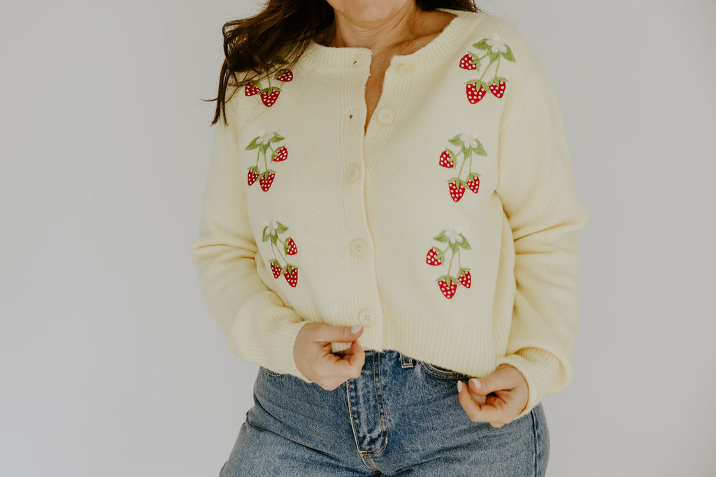 Strawberry Cardigan - Yellow