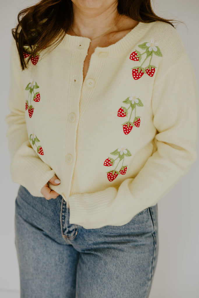 Strawberry Cardigan - Yellow