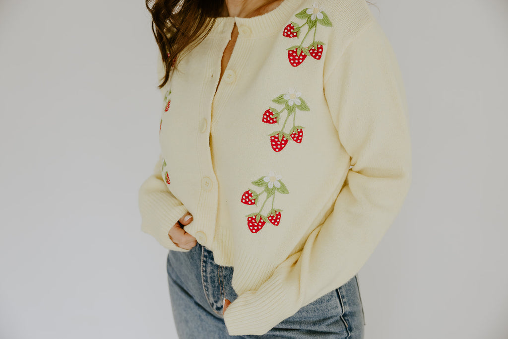 Strawberry Cardigan - Yellow