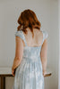 Floral Square Neck Light Blue Midi Dress