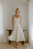 Sleeveless Front Tie Midi Dress - Ivory/Blue