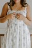 Floral Corset Midi Dress - Blue