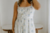 Floral Corset Midi Dress - Blue