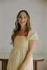 Pleated Front Puff Sleeve Mini - Yellow
