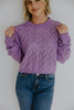 Soft Crochet Knit Sweater - Purple