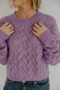 Soft Crochet Knit Sweater - Purple